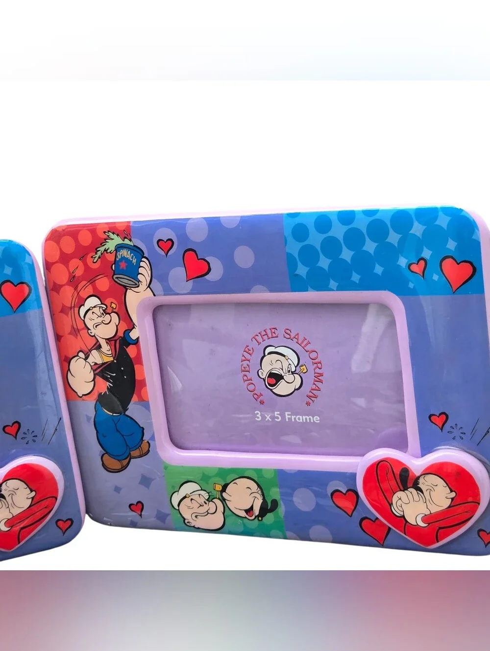 Vintage 2003 Popeye & Olive Oyl 3x5 Decoupage Picture Frame Set of 2